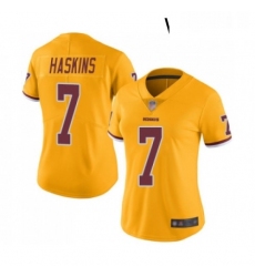 Womens Washington Redskins 7 Dwayne Haskins Limited Gold Rush Vapor Untouchable Football Jersey