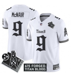 Men Tennessee Titans 9 Steve McNair White F U S E Titan Gothic Shadows Drop Vapor Limited Stitched Football Jersey