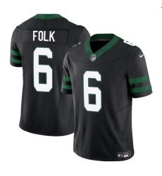 Men New York Jets 6 Nick Folk Black 2025 F U S E  Vapor Untouchable Limited Stitched Jersey