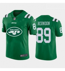 Nike Jets 89 Chris Herndon Green Team Big Logo Vapor Untouchable Limited Jersey