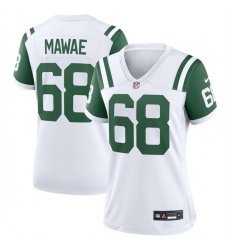 Women New York Jets 68 Kevin Mawae White Classic Alternate Stitched Jersey