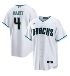 Men Arizona Diamondbacks 4 Ketel Marte White Cool Base Stitched Baseball Jersey