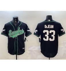 Men Philadelphia Eagles 33 Cooper DeJean Black Cool Base Stitched Baseb