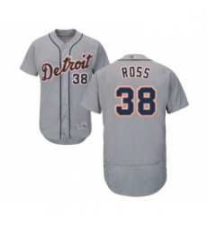 Mens Detroit Tigers 38 Tyson Ross Grey Road Flex Base Authentic Collection Baseball Jersey