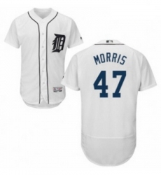 Mens Majestic Detroit Tigers 47 Jack Morris White Home Flex Base Authentic Collection MLB Jersey