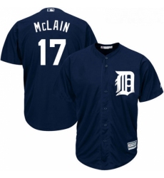 Youth Majestic Detroit Tigers 17 Denny McLain Replica Navy Blue Alternate Cool Base MLB Jersey