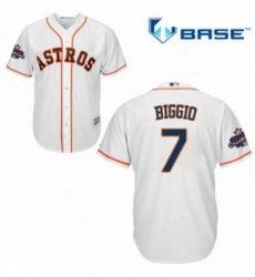 Youth Majestic Houston Astros 7 Craig Biggio Authentic White Home 2017 World Series Champions Cool Base MLB Jersey