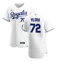 Men Kansas City Royals 72 Meibrys Viloria Men Nike White Home 2020 Flex Base Player MLB Jersey