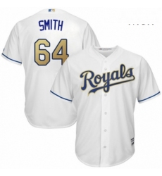 Mens Majestic Kansas City Royals 64 Burch Smith Replica White Home Cool Base MLB Jersey 