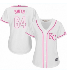 Womens Majestic Kansas City Royals 64 Burch Smith Authentic White Fashion Cool Base MLB Jersey 