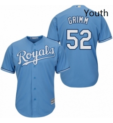 Youth Majestic Kansas City Royals 52 Justin Grimm Authentic Light Blue Alternate 1 Cool Base MLB Jersey 