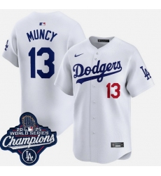 Men Los Angeles Dodgers 13 Max Muncy White 2025 World Series Champions Limited Stitched Baseball Jersey Men Los Angeles Dodgers 13 Max Muncy White 2025 World Series Champions Limited Stitched Baseball Jersey