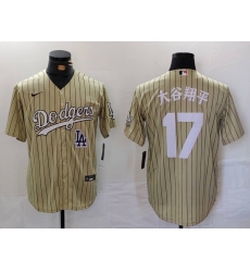 Men Los Angeles Dodgers 17  Shohei Ohtani Cream Cool Base Stitched Jersey 2