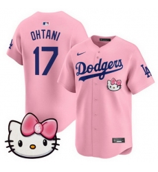 Men Los Angeles Dodgers 17 Shohei Ohtani Pink 2025 Hello Kitty Vapor Limited Stitched Baseball Jersey Men Los Angeles Dodgers 17 Shohei Ohtani Pink 2025 Hello Kitty Vapor Limited Stitched Baseball Jersey