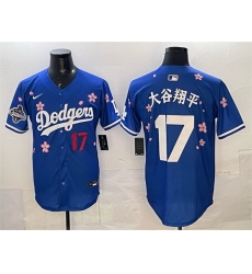 Men Los Angeles Dodgers 17  Shohei Ohtani Royal 2025 World Series Champions Patch Tokyo Series Limited Stitched Baseball Jersey
