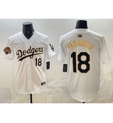 Men Los Angeles Dodgers 18 Yoshinobu Yamamoto White Gold 2025 Back to Back Champions Patch Limited Stitched Baseball Jersey Men Los Angeles Dodgers 18 Yoshinobu Yamamoto White Gold 2025 Back to Back Champions Patch Limited Stitched Baseball Jersey