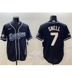 Men Los Angeles Dodgers 7 Blake Snell Black 2024 World Series Champions Cool Base Stitched Baseball Jersey