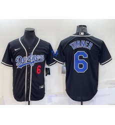 Men Los Angeles Dodgers  Black Cool Base Stitched Baseball Jersey