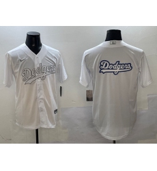 Men Los Angeles Dodgers Team Big Logo White Cool Base Stitched Baseball Jersey
