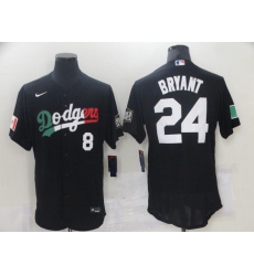 Men's Los Angeles Dodgers #8 #24 Kobe Bryant Black Mexico 2020 World Series Flex Base Nike Jersey