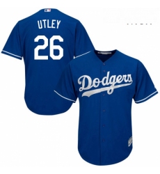 Mens Majestic Los Angeles Dodgers 26 Chase Utley Authentic Royal Blue Alternate Cool Base MLB Jersey