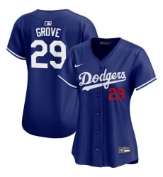 Women Los Angeles Dodgers 29 Michael Grove Blue Stitched Baseball Jersey