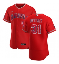 Men Los Angeles Angels 31 Ty Buttrey Men Nike Red Alternate 2020 Flex Base Player MLB Jersey