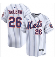 Men New York Mets Nike Nolan McLean #26 White Home Stitched Player Jersey