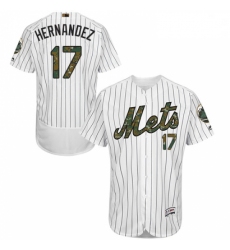 Mens Majestic New York Mets 17 Keith Hernandez Authentic White 2016 Memorial Day Fashion Flex Base MLB Jersey