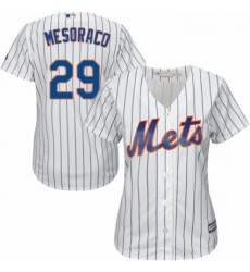 Womens Majestic New York Mets 29 Devin Mesoraco Authentic White Home Cool Base MLB Jersey 