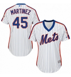 Womens Majestic New York Mets 45 Pedro Martinez Authentic White Alternate Cool Base MLB Jersey 