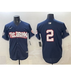 Men New York Yankees 2 Derek Jeter Navy Bronx Graffiti V2 Vapor Limited Stitched Baseball Jersey
