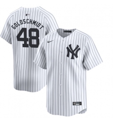 Men New York Yankees 48 Paul Goldschmidt White 2024 Home Limited With Name Stitched Baseball Jersey