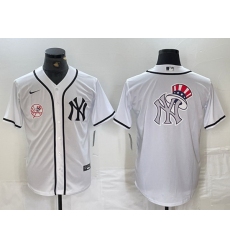 Men New York Yankees White Team Big Logo Cool Base Stitched Baseball Jersey 24