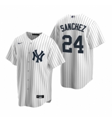 Mens Nike New York Yankees 24 Gary Sanchez White Home Stitched Baseball Jerse