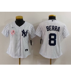 Women New York Yankees 8 Barra Grey White Team Cool Base Stitched Jersey