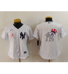 Women New York Yankees White Team Big Logo Cool Base Stitched Jersey 7