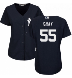 Womens Majestic New York Yankees 55 Sonny Gray Authentic Navy Blue Alternate MLB Jersey 