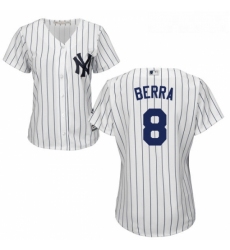 Womens Majestic New York Yankees 8 Yogi Berra Authentic White Home MLB Jersey