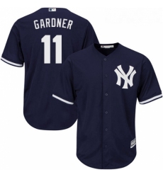 Youth Majestic New York Yankees 11 Brett Gardner Replica Navy Blue Alternate MLB Jersey