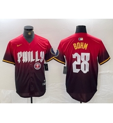 Men Philadelphia Phillies 28 Alec Bohm Red 2024 City Connect Limited Stitched Jersey 1