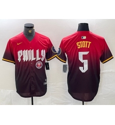 Men Philadelphia Phillies 5 Bryson Stott Red 2024 City Connect Limited Stitched Jersey