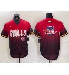 Men Philadelphia Phillies Red Team Big Logo 2024 City Connect Limited Stitched Baseball Jersey 6