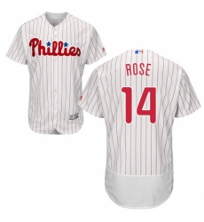 Mens Majestic Philadelphia Phillies 14 Pete Rose White Home Flex Base Authentic Collection MLB Jersey