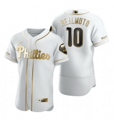 Philadelphia Phillies 10 JT Realmuto White Nike Mens Authentic Golden Edition MLB Jersey