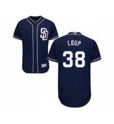 Mens San Diego Padres 38 Aaron Loup Navy Blue Alternate Flex Base Authentic Collection Baseball Jersey