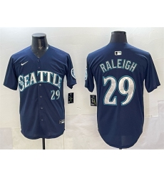 Men Seattle Mariners 29 Cal Raleigh Navy Limited Stitched jersey