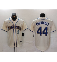 Men Seattle Mariners 44 Julio Rodriguez Cream Cool Base Stitched Jersey 1