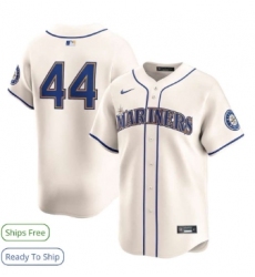 Men Seattle Mariners 44 Julio Rodriguez Cream Cool Base Stitched Jersey