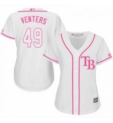 Womens Majestic Tampa Bay Rays 49 Jonny Venters Authentic White Fashion Cool Base MLB Jersey 